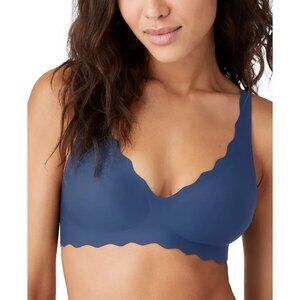 NWT b.tempt'd by Wacoal b.wow'd Wirefree Bralette Bra Sz 2XL Blue Scalloped Edge
